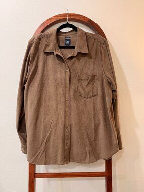 Gap Vegan Suede Classic Shirt - Plymouth rock brown - Size XXL